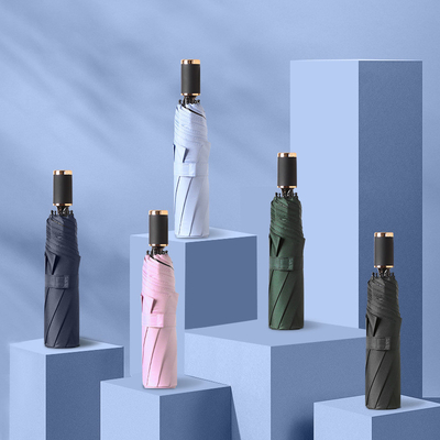 X303 Zwarte lijm Zonnebrandcrème Zonnescherm Zonneregen Dual- Three Fold Zonneparaplu Minimalisme Stijl