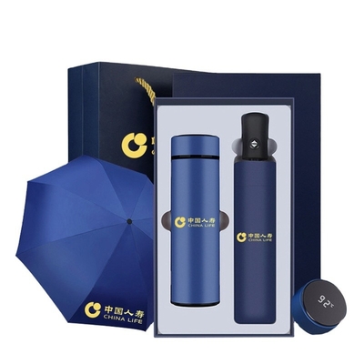 Stalen frame notitieboek Thermos Cup en paraplu Set voor zakelijke reclame promoties