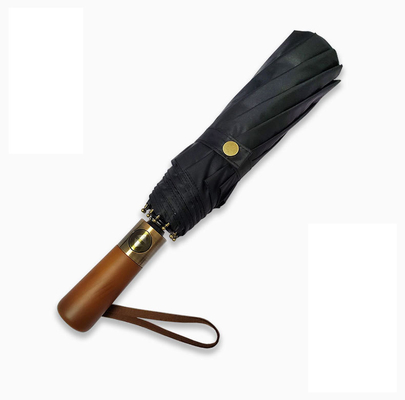 10 Bone Windproof Houten Handvat Drievoudige paraplu Voor Volwassenen Automatische Dubbele paraplu