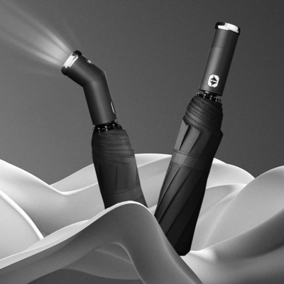 2023 Design Luxe Business Gifts Automatische vouw Reflectieve Verlichting Op Outdoor Paraplu