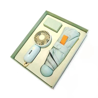 Paraplu Geschenk met Custom Box All in 1 Functie USB Oplaadbare Mini Draagbare Ventilator