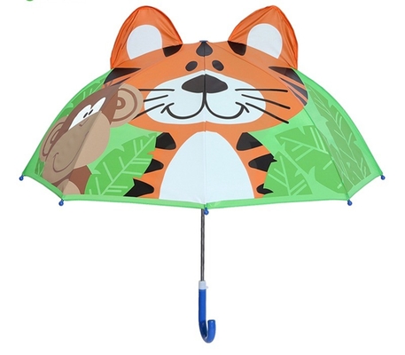 Open Diameter 90cm 19 inch 8K 190T Pongee Kids paraplu met oren Gepersonaliseerd en schattig