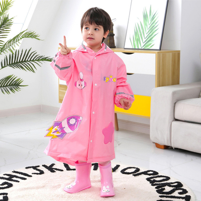 Outdoor RAINWEAR Cartoon Printed Kids Regenjas met reflecterende strepen Meisjes regenjas