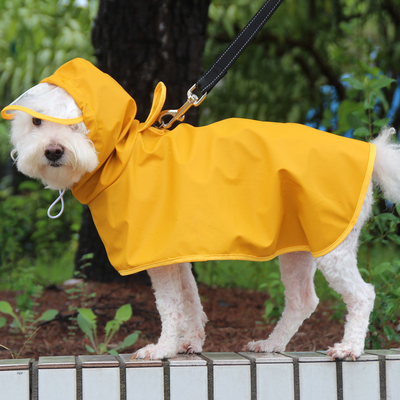 Poncho-stijl waterdicht reflecterend hondenregenjas met harnasopening en poepzak