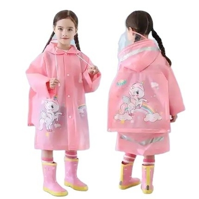 Reisklaar polyester kinderen regenjas poncho voor lichte en ademende bescherming