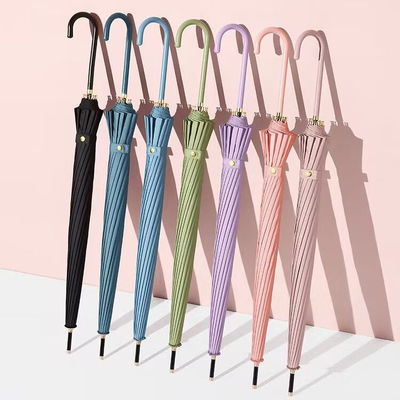 Minimalisme Leer Handle 16 Bone Double Weer paraplu voor reclame cadeau