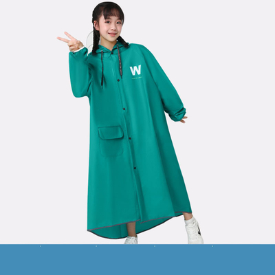 Schoolreis Regenkleding Grote rand Zipper Poncho met reflecterende band en waterdicht ontwerp