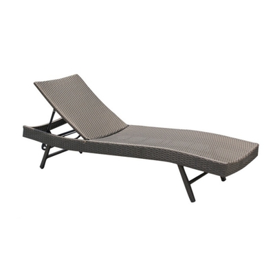 Outdoor Rattan Lounge Chair Opvouwbaar Balkon Leunbed voor villa en zwembad Poo