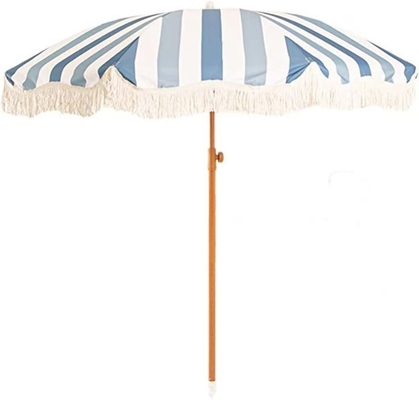 210T Nylon Stof Outdoor Strand Tuin Gele Streep Paraplu voor commerciële doeleinden