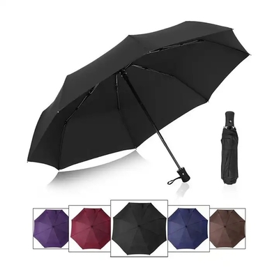 Custom Black Wood Aluminium Hand Commerciële Opvouwbare Paraplu met Minimalisme Stijl