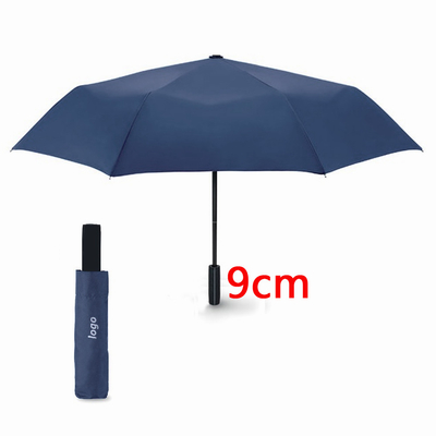 210T polyester drievoudig paraplu met ABS-plastic handvat en waterdicht stof