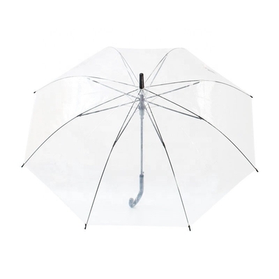 Stalen schacht reclame doorzichtige POE Full Body Dome paraplu met Print Logo Auto Open