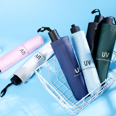 Op maat gemaakte X302 UV Vinyl vouwbare zonneparaplu voor zonnen en regen