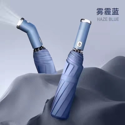 Advertentie/Kado paraplu met reflecterende LED zaklamp en automatisch opvouwbaar