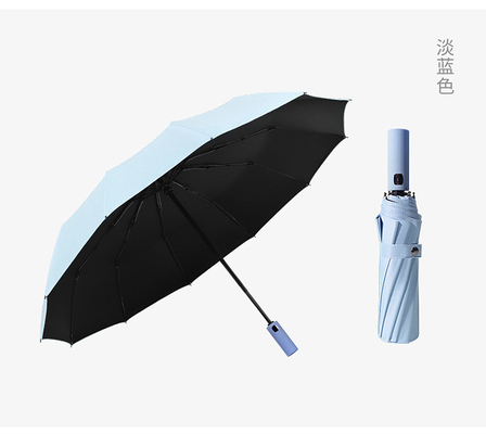 Opvouwbare X305 Volledig automatische UV-paraplu Zwarte vinyl bescherming Zonne-regen Dual-paraplu