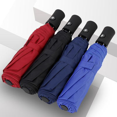 Opvouwbare X305 Volledig automatische UV-paraplu Zwarte vinyl bescherming Zonne-regen Dual-paraplu