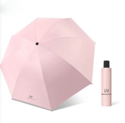 Op maat gedrukt Drievoudig paraplu voor zon- en regenbescherming in minimalistische stijl