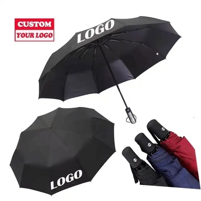 190T Nylon Stof Gepersonaliseerd Logo Print UV Bescherming Opvouwbare paraplu voor iedereen in 1
