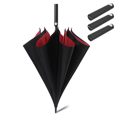 Onze lange paraplu met dubbele paraplu's is perfect.