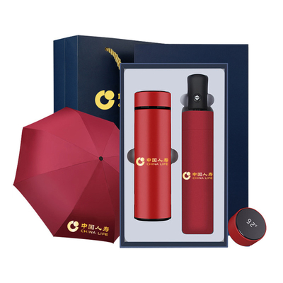 Stalen frame notitieboek Thermos Cup en paraplu Set voor zakelijke reclame promoties