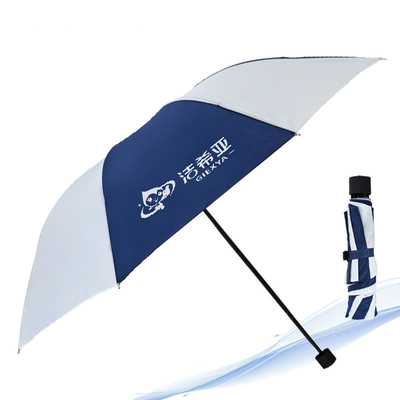 Handmatige besturing Blauw en wit Dubbele advertentie paraplu voor volwassenen Custom logo printing