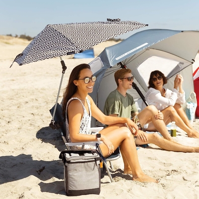 Outdoor Camping Beach Baby Chair met verstelbare paraplu en universele UV-bescherming