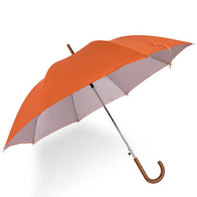 Auto Open Full Body Paraplu Oranje Custom Bank Logo Haak Handle met 100cm Diameter