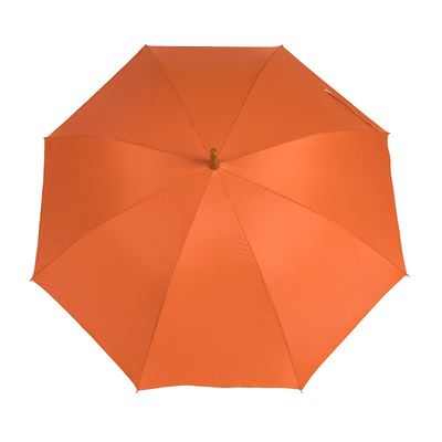 Auto Open Full Body Paraplu Oranje Custom Bank Logo Haak Handle met 100cm Diameter