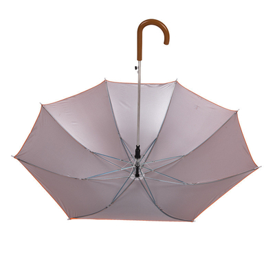 Auto Open Full Body Paraplu Oranje Custom Bank Logo Haak Handle met 100cm Diameter