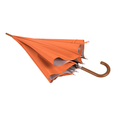 Auto Open Full Body Paraplu Oranje Custom Bank Logo Haak Handle met 100cm Diameter