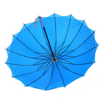 Metalen bedekte schacht Pongee Panel Market Paraplu voor modieuze buitenreclame