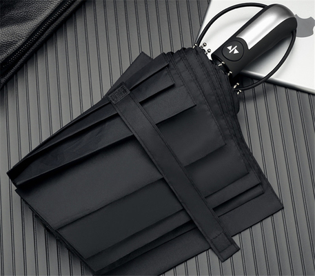 23 inch 10K 190T Pongee Automatische vouwde paraplu met automatisch open sluiten en stalen schacht