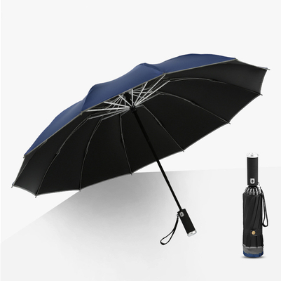 Minimalisme-stijl Drievoudig paraplu LED Omgekeerd Reflecterend Auto-Paraplu