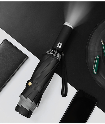 Minimalisme-stijl Drievoudig paraplu LED Omgekeerd Reflecterend Auto-Paraplu