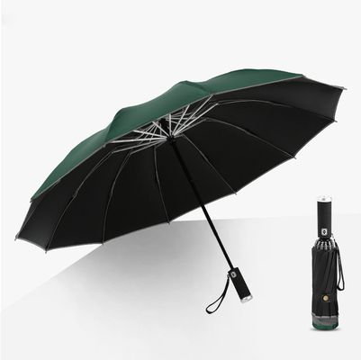Minimalisme-stijl Drievoudig paraplu LED Omgekeerd Reflecterend Auto-Paraplu