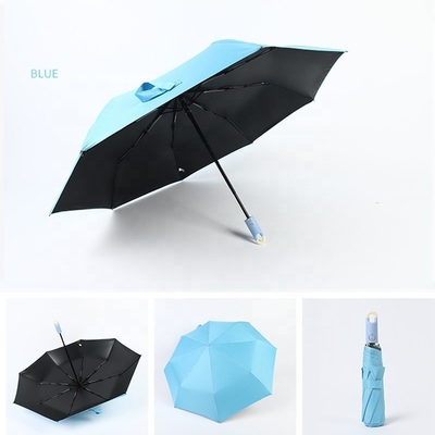 Lock Head Handle Pure Color Custom Folding Umbrella Met Logo Prints vol automatisch