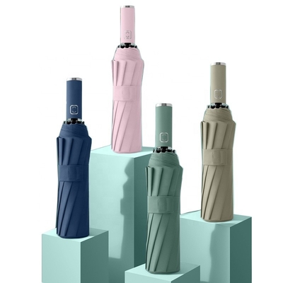 12k rubber bedekt handvat automatisch winddicht UV-bescherming reis paraplu voor items