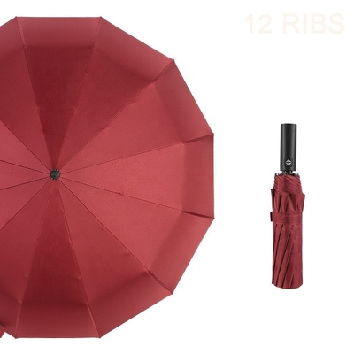 12 ribben 3 vouwbare UV automatische paraplu BSCI reis paraplu Zwart Pongee waterdicht