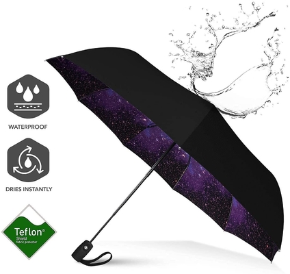 Zwarte lijm zonnebrandcrème Drievoudig opvouwbaar paraplu voor reclame en cadeautjes Open diameter 97cm