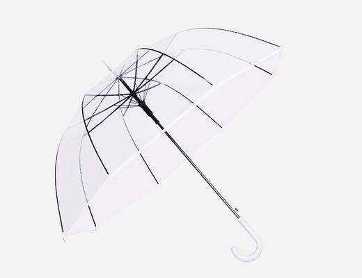 23 inch 8K Parijs Transparante Duidelijke paraplu voor regen Transparante Plastic J Handle