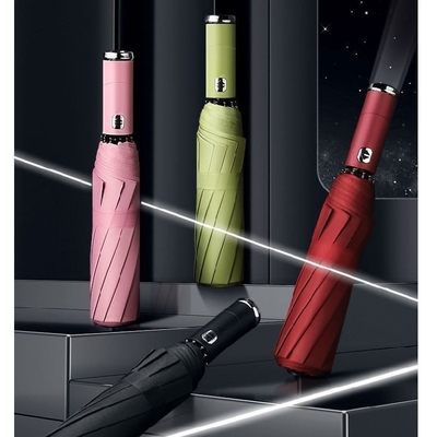 Reizen in luxe Winddicht Klappend Automatisch Open Sluit Customized Kleur Led Paraplu