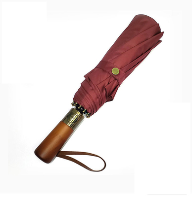 10 Bone Windproof Houten Handvat Drievoudige paraplu Voor Volwassenen Automatische Dubbele paraplu