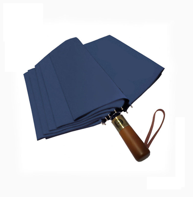 10 Bone Windproof Houten Handvat Drievoudige paraplu Voor Volwassenen Automatische Dubbele paraplu