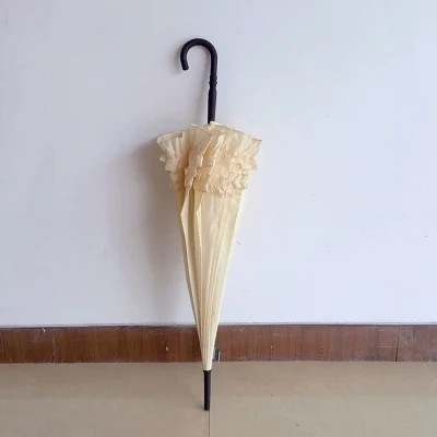 19 Inches Vrouwelijke Pagode Parasol Huwelijksparaplu met kantenpaneel en handmatig open stijl
