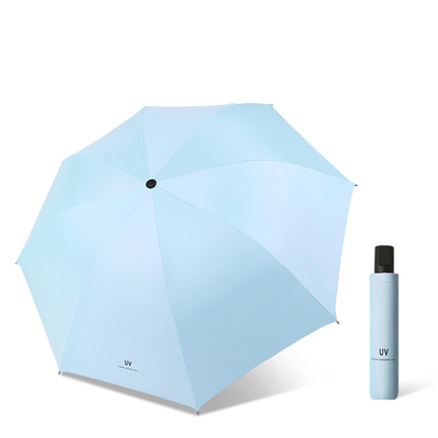 21 inch*8k Zwarte UV-bestendige coating Drievoudige marktparaplu's met op maat gemaakte ontwerpen