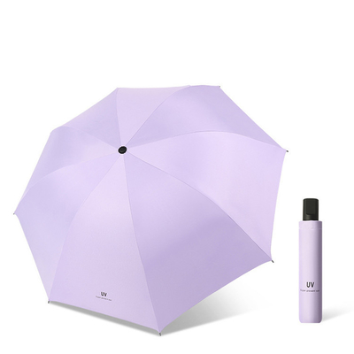 21 inch*8k Zwarte UV-bestendige coating Drievoudige marktparaplu's met op maat gemaakte ontwerpen