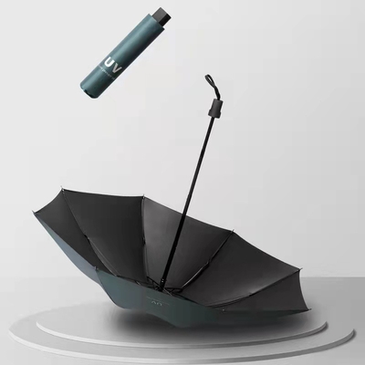 21 inch*8k Zwarte UV-bestendige coating Drievoudige marktparaplu's met op maat gemaakte ontwerpen