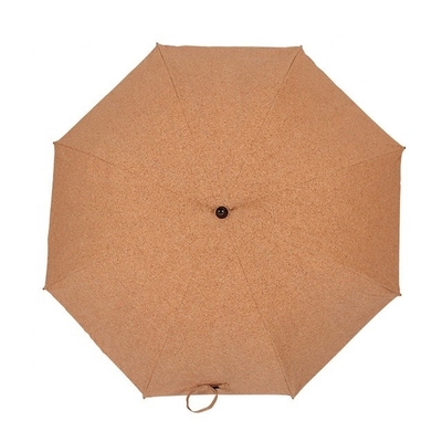 Milieuvriendelijke beschermende kurk paraplu met houten as en handvat 105 cm open diameter