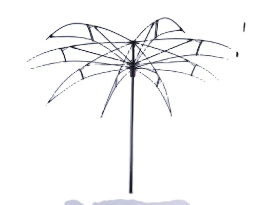 210T Nylon Stof paraplu frame met 8 botten Hand Open Reverse Functie en ijzeren deksel