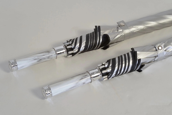 Golf Straight Windproof Paraplu voor Agile Supply Chain Customization in Titanium zilver